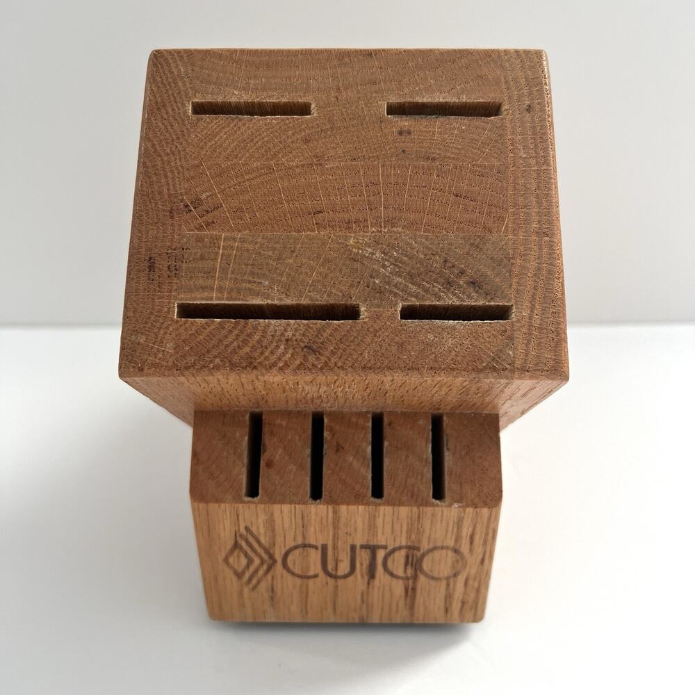 Cutco Studio Set Knife Storage Block #1751 Honey Oak Wood 8 Slot Holder USA